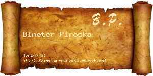 Bineter Piroska névjegykártya
